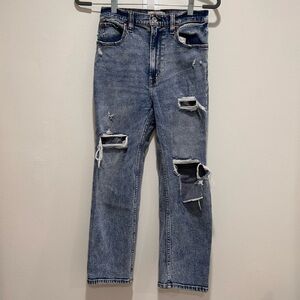 Abercrombie the ankle straight ultra high rise jeans